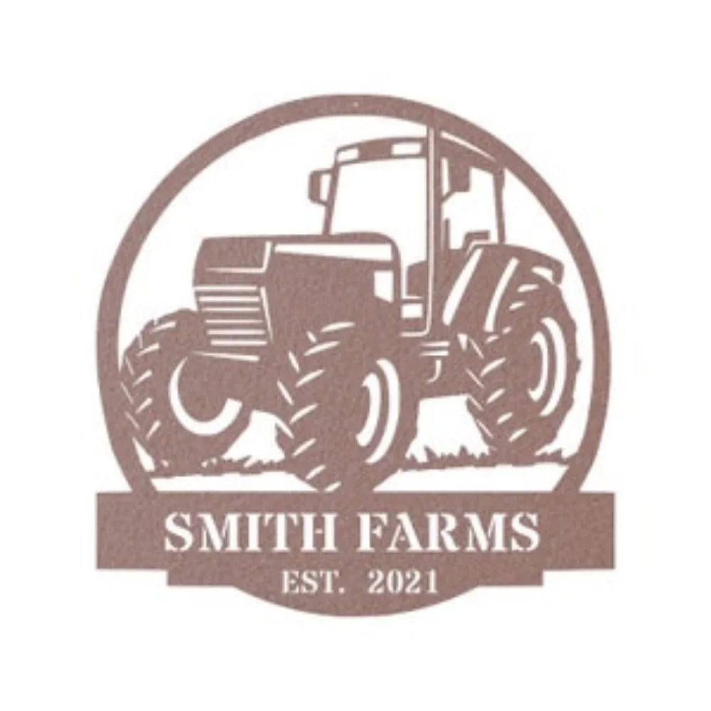 Custom Metal Tractor Sign with Farm Name. A Door Hanger Gift, Suits Housewarming, Wedding Anniversary.Rustic Outdoor Decor Charm