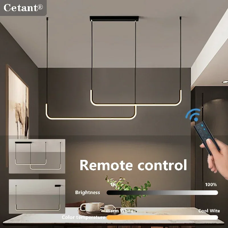 

LED Pendant Light Remote Control Adjustable Brightness Color Temperature Restaurant Living Room Kitchen Indoor Lighting Lustre