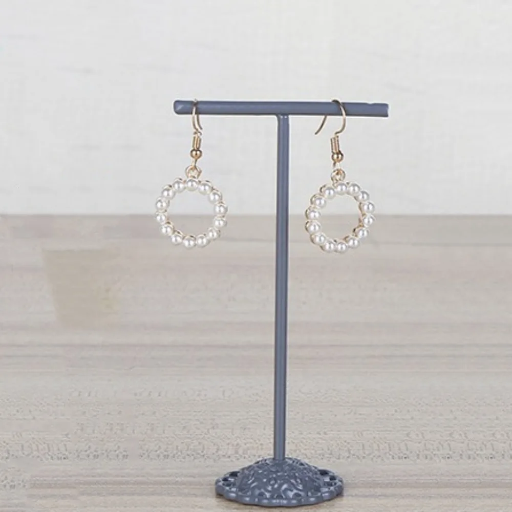 

3Pcs/Set T-Shaped Earrings Display Stand Hanging Metal Jewelry Display Holder Portable Plated Necklace Organizer Rack Earring