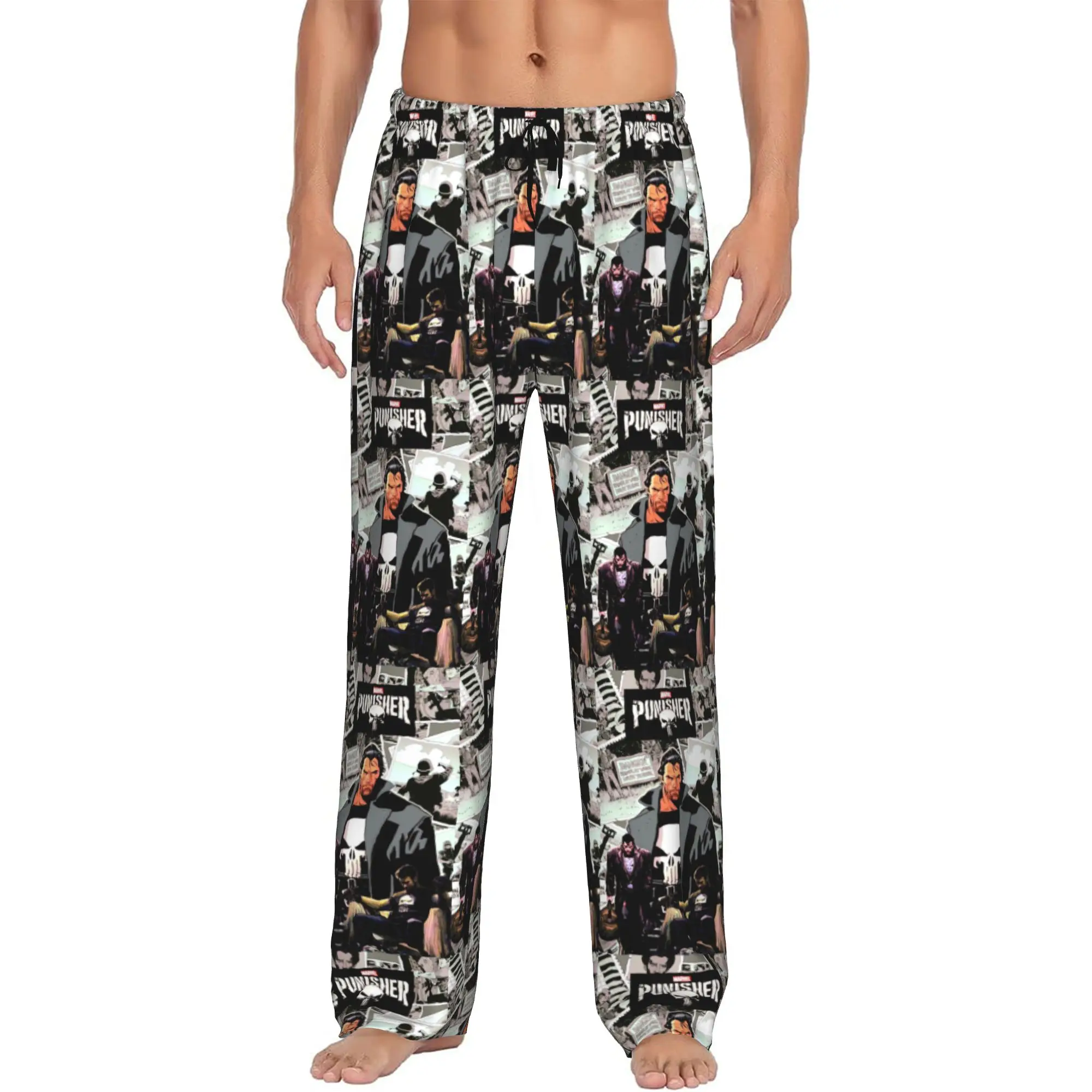 

Custom P-Punisheres Pajama Pants for Men Lounge Sleep Drawstring Sleepwear Bottoms with Pockets
