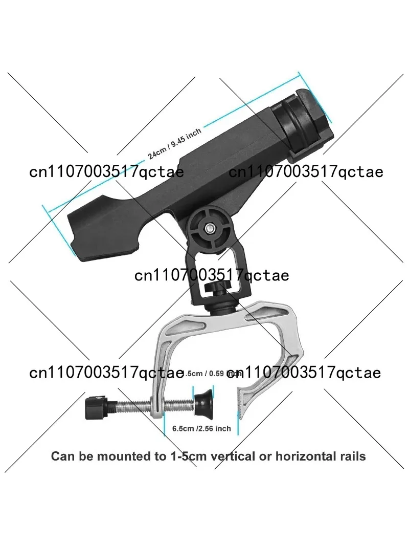 RH20 Adjustable Boat Fishing Rod Holder Universal Rail Mount for Raft Yacht Heavy Duty Marine Grade Aluminum Anti Rust
