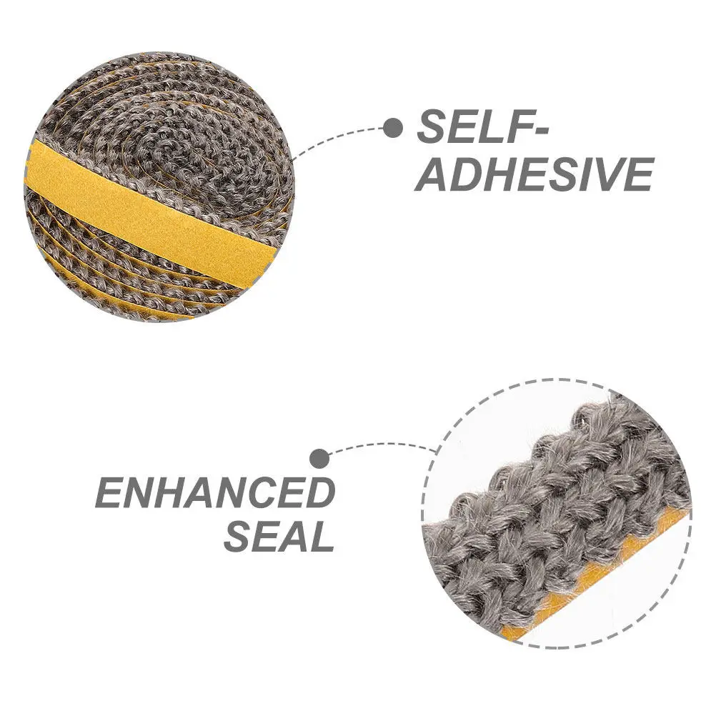 1 Roll Wood Stove Door Gasket Self Adhesive Fiberglass Tape Fireplace Seal Strip Heat Resistant Fire Door Rope Replacement Parts