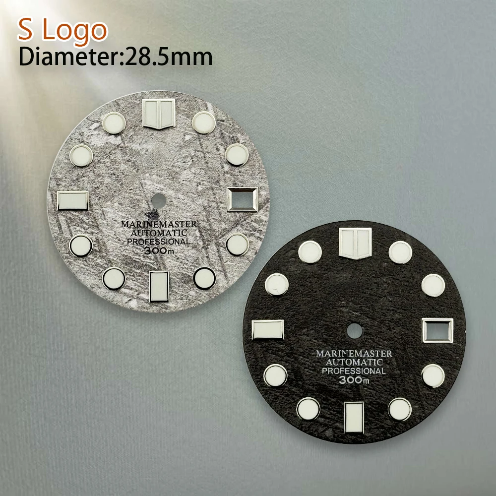 28.5Mm S Logo Dial Meteorit Cocok untuk NH35/NH36 Gerakan Jepang C3 Alat Aksesori Modifikasi Jam Tangan Bercahaya Hijau
