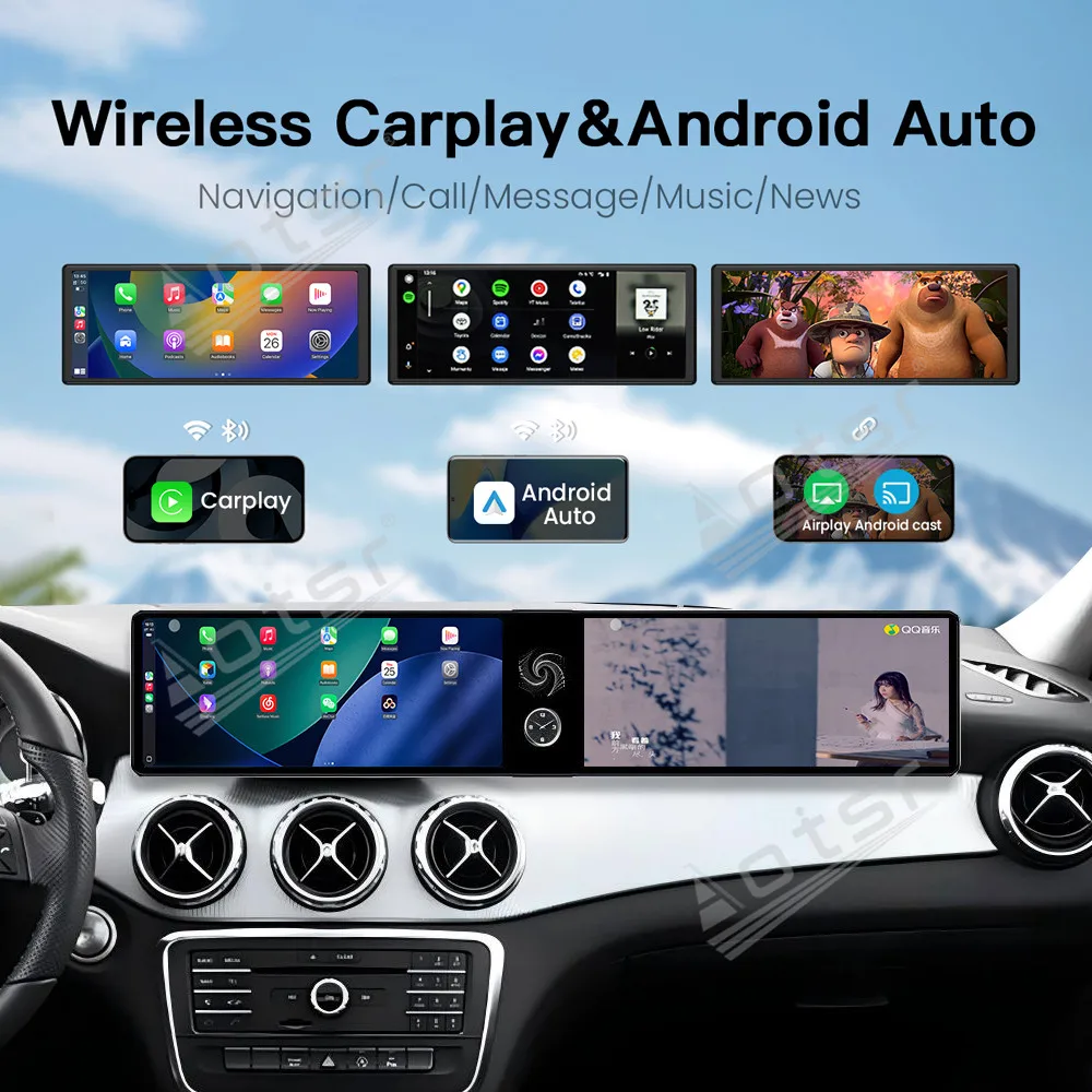Dual 12.3‘’Android 13 Carplay For Mercedes-Benz GLA200 2016-2019 Gps Navigation Car Radio HD Touch screen Stereo Auto HeadUnit
