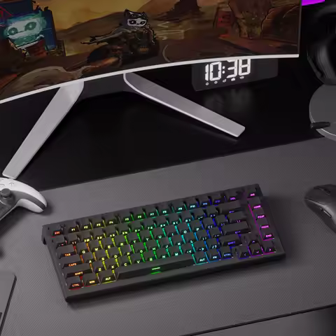 Teclado Mecânico Gamer Akko TAC75 HE com Switches Magnéticos 75% com Fio 8K RT0.005mm RGB