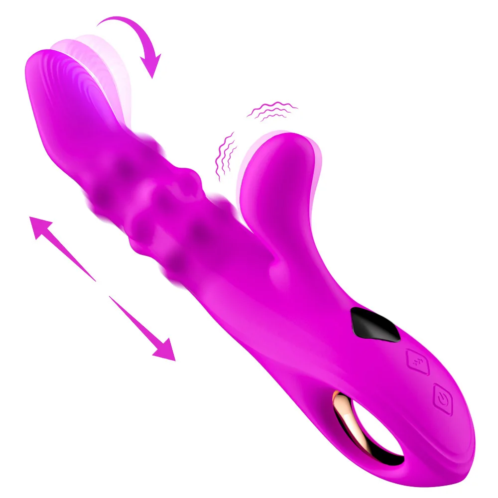 Thrusting Swing Rabbit Vibrator Female Telescopic Vibrating Clitoris Stimulator G Spot Massager Adult Goods Sex Toys for Women