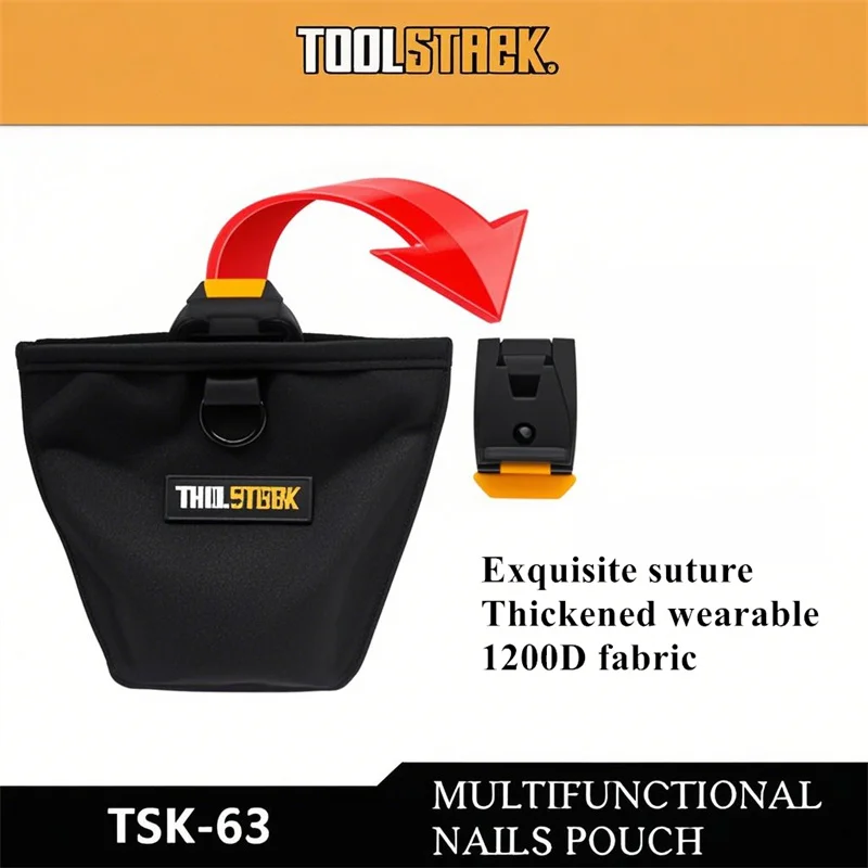TOOLSTACK ماركة مسمار المسمار أجزاء الخصر حقيبة مقاوم للماء مقاومة للاهتراء مجموعة أدوات متعددة الوظائف مريحة سريعة معلقة أكياس العمل