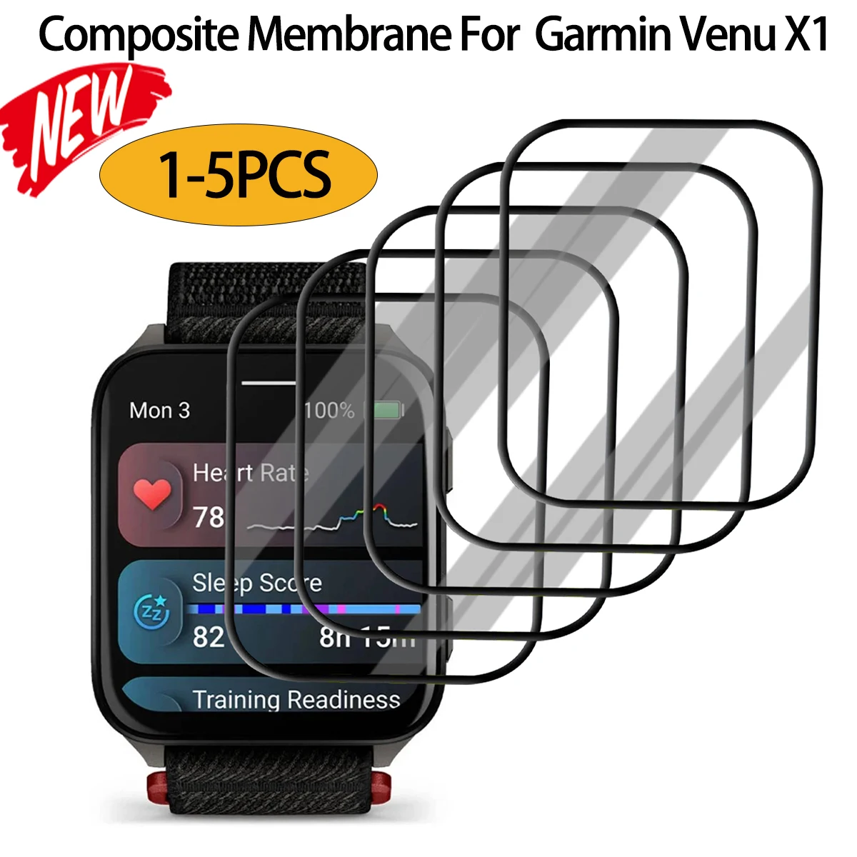 Anti-scratch Film For Garmin Venu X1 3D Curved Edge Screen Protector Full Coverage Clear Protective Films for Garmin VenuX1