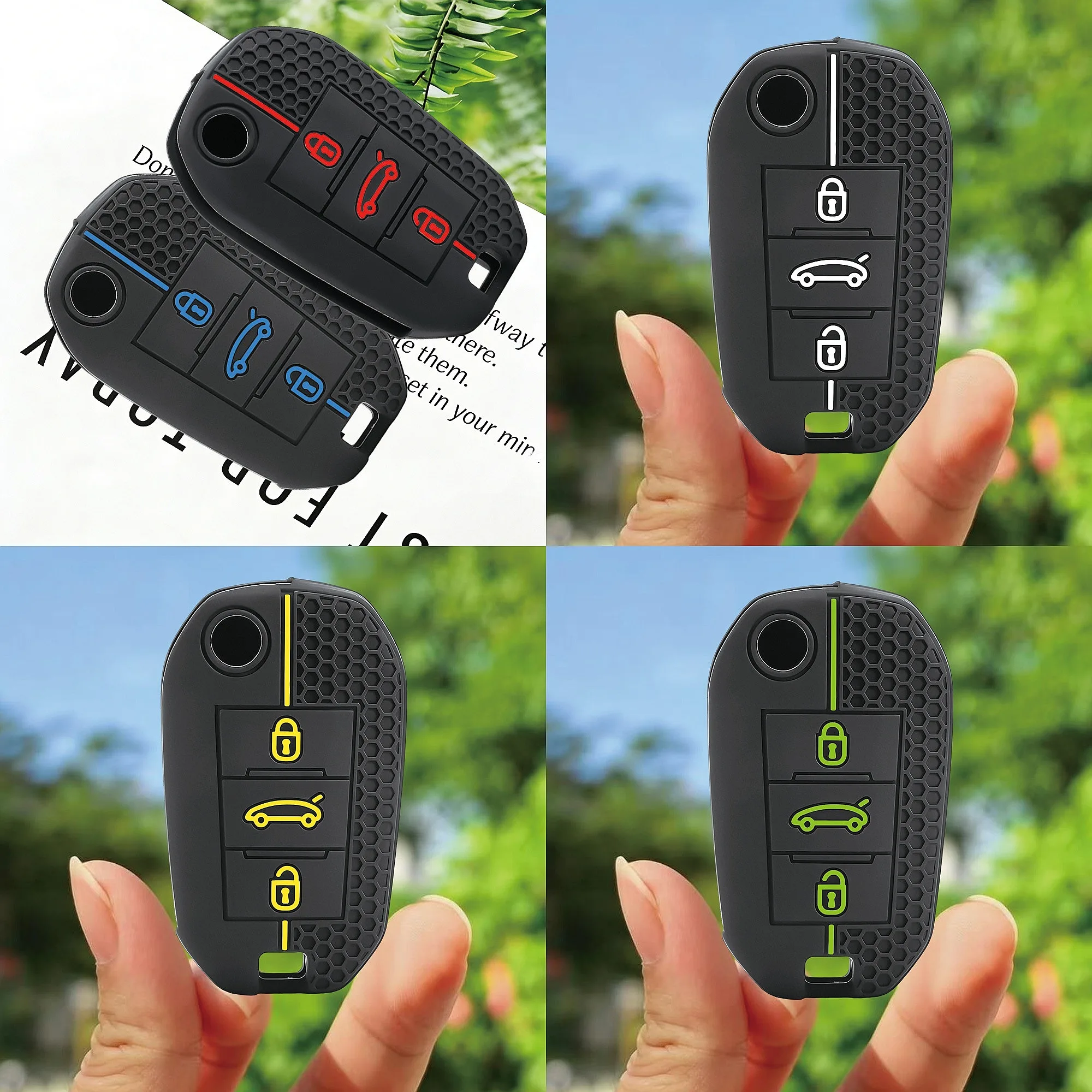 Silicone Car Key Case Cover For Citroen C5 C3 C4 C8 Berlingo For Peugeot Partner Rifter 208 308 508 407 2008 3008 Expert