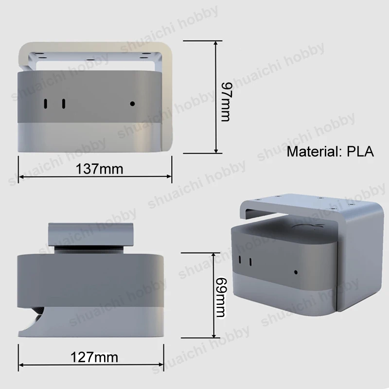 Support de bureau sous le bureau avec filtre HEPA, pièces de base anti-poussière pour Mac Mini m4, famille d'animaux de compagnie, 1 ensemble, PLA conflicket, 2024