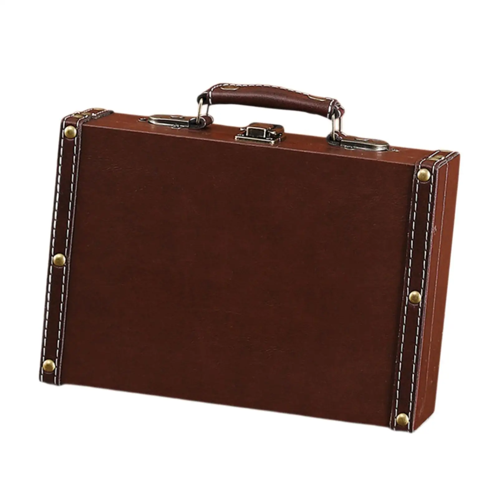Mala Antiga, Baú Retrô, Adereço para Fotos, Caixa Decorativa de Armazenamento, Baú de Viagem para Festas, Viagens e Casa