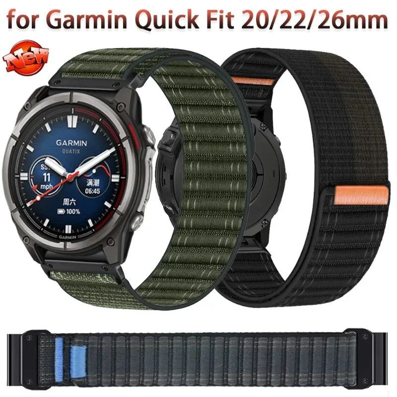 Quick Fit 20mm 22mm 26mm Wellen-Nylonarmband für Garmin Tactix 8 Quatix 8 Fenix 8 Armband Garmin 970 955/Amazfit T-Rex Ultra 2 51mm