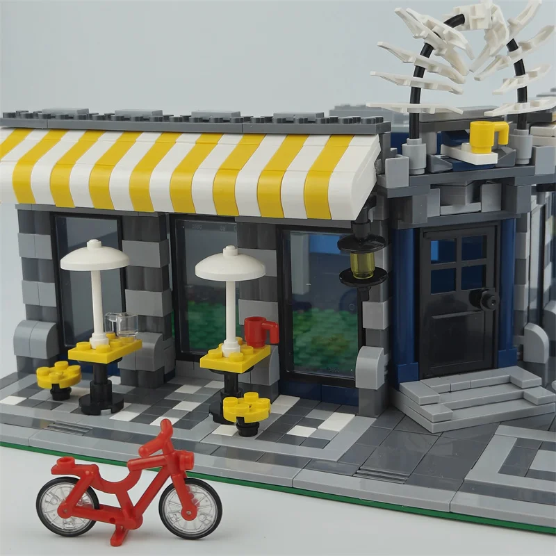 

High Quality Corner Building Block City Coffee House Model Bricks Assembly 10182 Educational Christmas Toys Birthday Gifts 15002