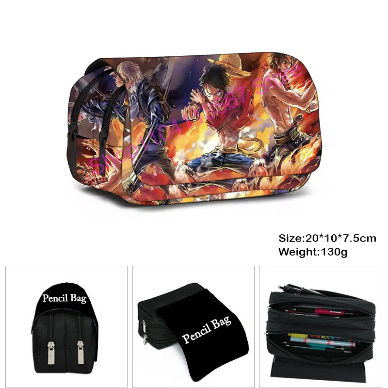 One Piece Kids Pencil Case Children Cute Stationery Supplies Pencil Case Cartoon Girls Boys Printed Pencil Bag Box Storage Gift view 6