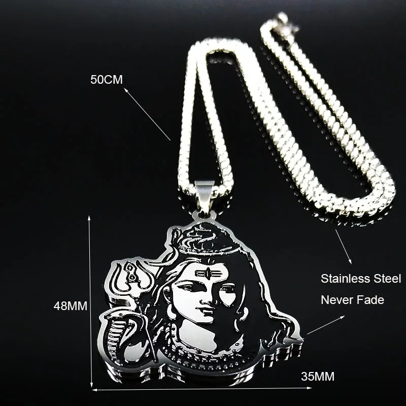 Black Enamel Stainless Steel Shiva Parvati Ganesha Indian Art Hindu God Figure Religious Necklaces Pendants Jewelry N3224S02