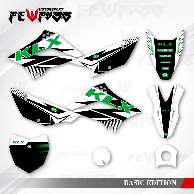 

Fewfuss Graphics Decals Stickers Motorcycle Background Custom For KAWASAKI KLX110 2010 2011 2012 2013 2014-2020 110 KLX 004