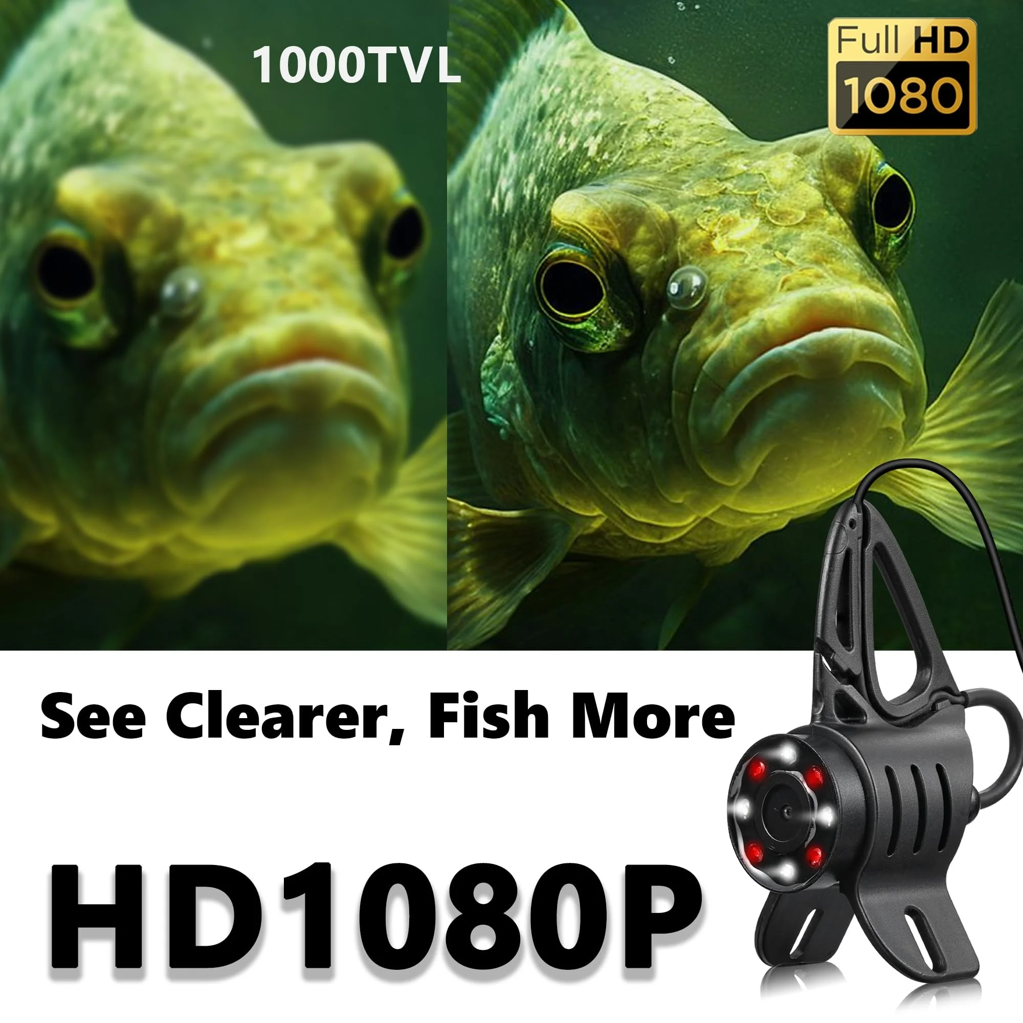 1080PHD Underwater Fishing Camera,10000mAh ice fishing camera,IR&LED light winter fishing camera image 2