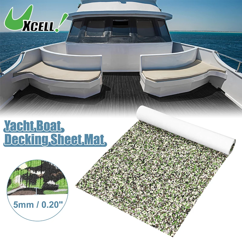 Uxcell 2400x900mm EVA Faux Boat Flooring Decking Camouflage Boat Deck Marine Flooring for Kayak Decking Yacht RV Flooring Pad