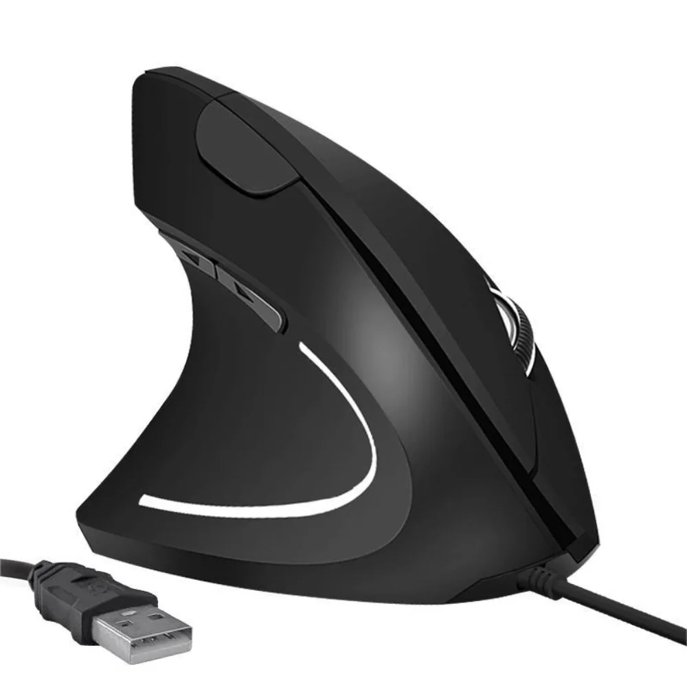 Fashion 2.4G Vertical Wireless USB Mouse Silent Luminous Vertical Wired Mouse Portable Comfortable Computer Mice Office