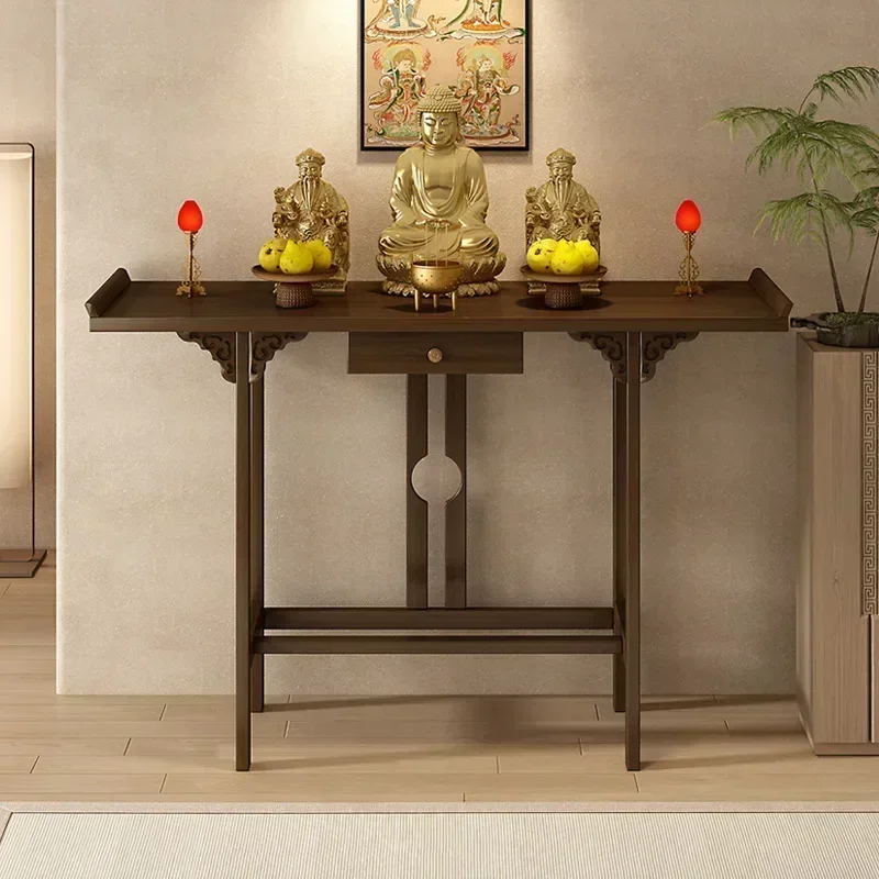 Xuanguantai Foyer Table Household Incense Case New Chinese Simple Living Room Strip Case End View Table Light Luxury Factory