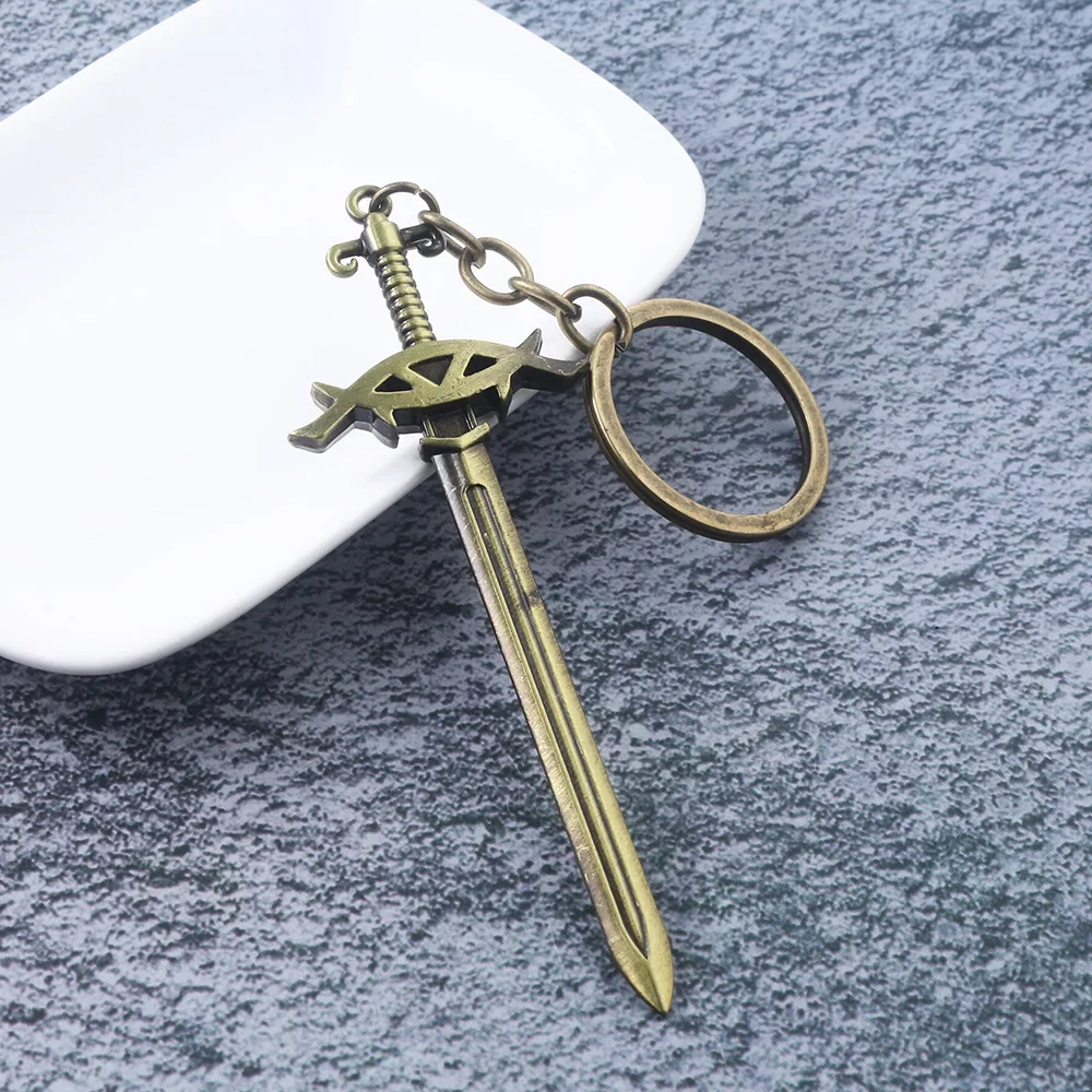 Game Neverwinter Nights Sword Keychain Eye Logo Weapon Model Key Chain for Women Men Choker Keyring Jewelry