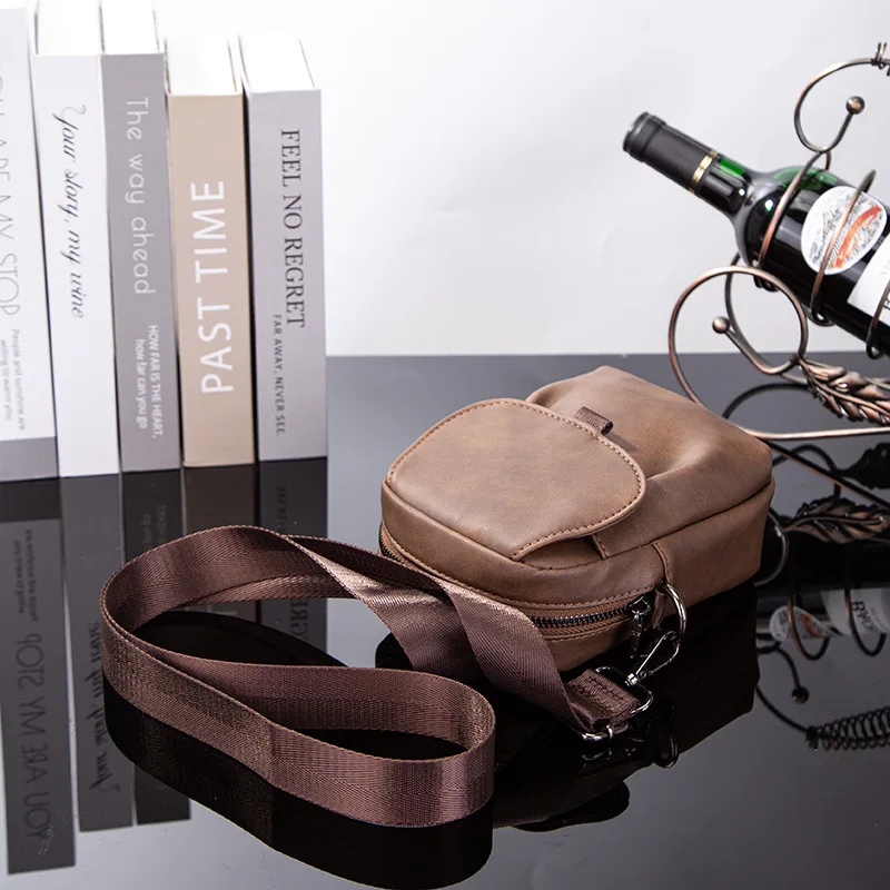 Fashion Trend Small Shoulder Bag For Men Leather Mini Crossbody Bags Fanny Waist Pack Phone Bags Wallet сумка через плечо мужск