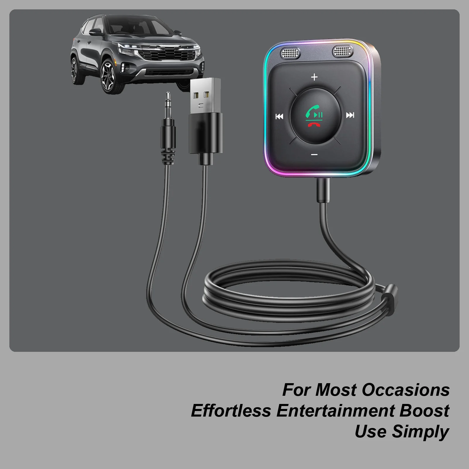 

Aux-адаптер для автомобильного приемника Plug and Play Беспроводной радиоадаптер с кабелем для грузовика Ежедневная звуковая система Дорожная поездка Автомобиль