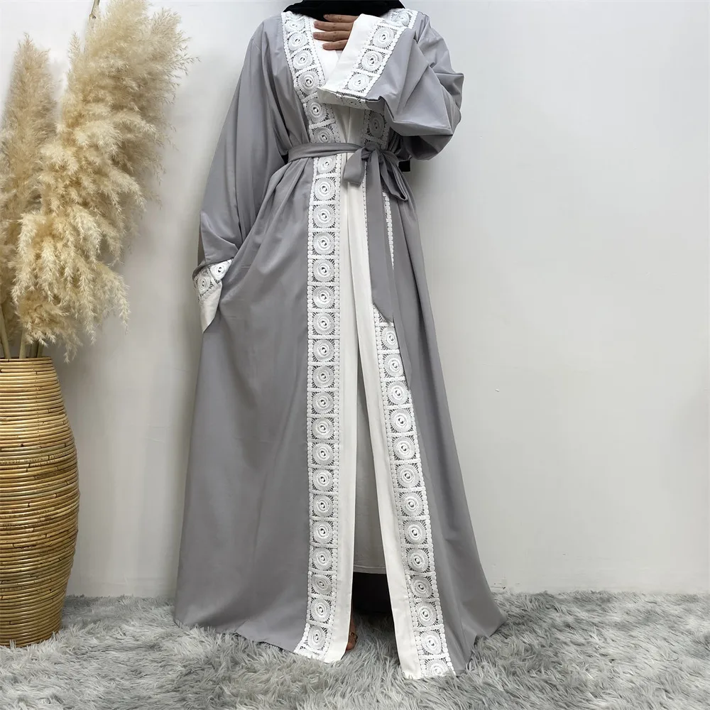 

New Muslim Abaya Turkey Dresses for Women Islam Embroidery Lace Design Robe Moroccan Wedding Caftan Turkish Clothing Ramadan