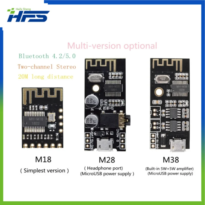 

Wireless Bluetooth MP3 Audio Receiver Board, MP3 Lossless Decoder Kit, BLT 4.2, MH-MX8