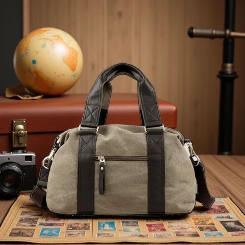 Винтажные холщовые кожаные мужские дорожные сумки
