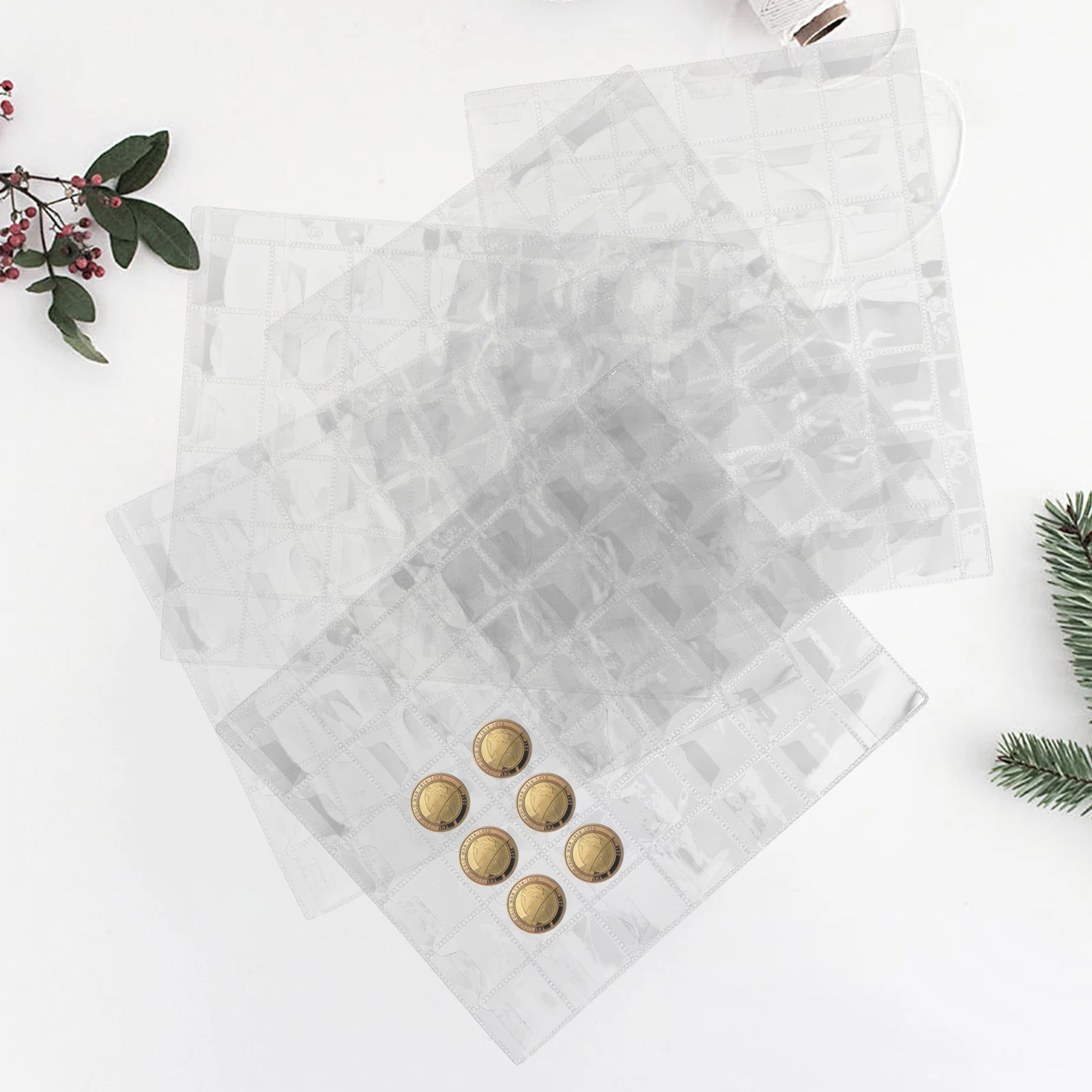 5pcs Commemorative Storage Book Transparent Money Bag Banknotes Protector Lightweight Clear Flap Coin Holder