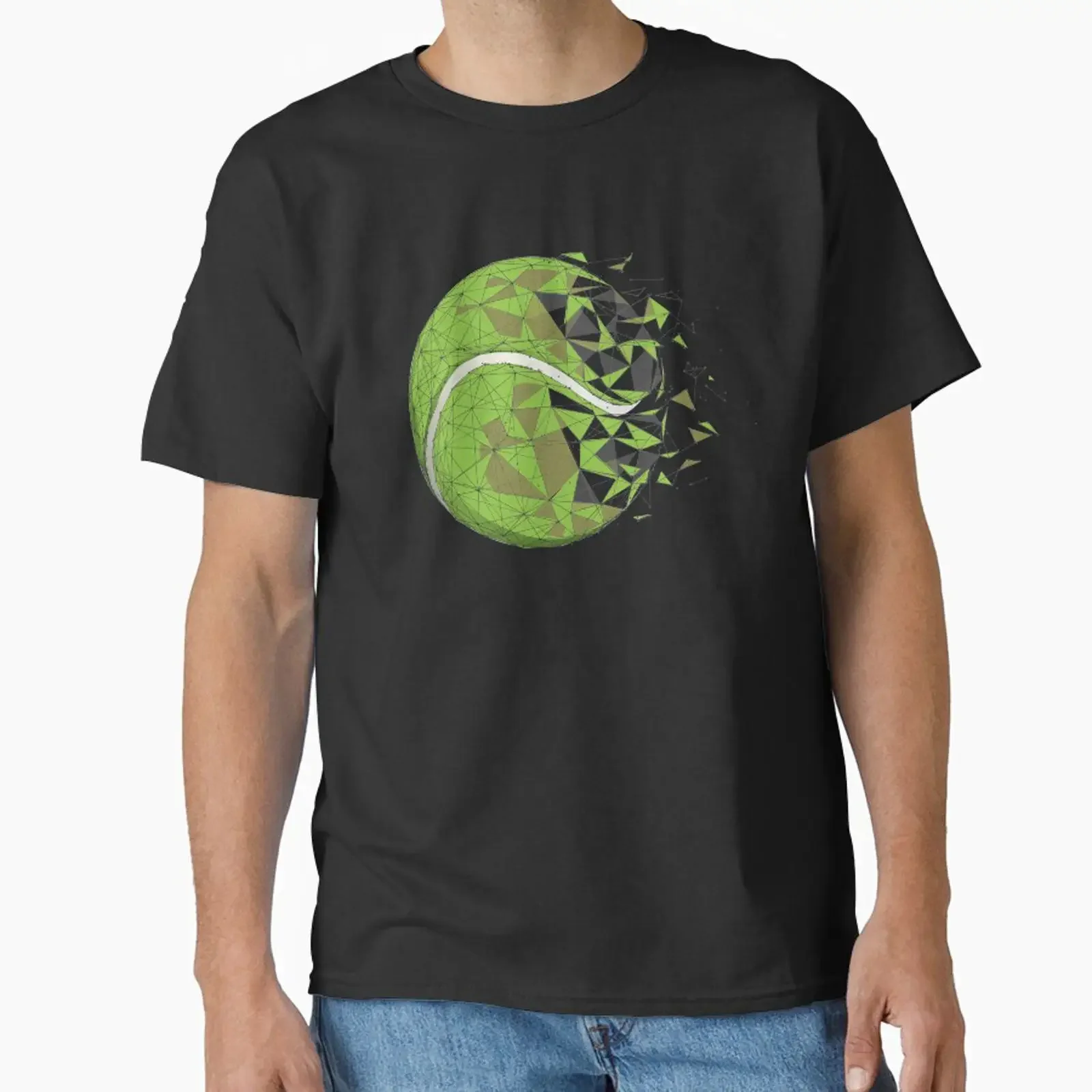 TENNIS BALL LINES Klassisches T-Shirt im Vintage-Stil, gewaschen, lässig, bequem, atmungsaktiv, vielseitig, Designer-Kleidung, Mode für Herren, stilvoll