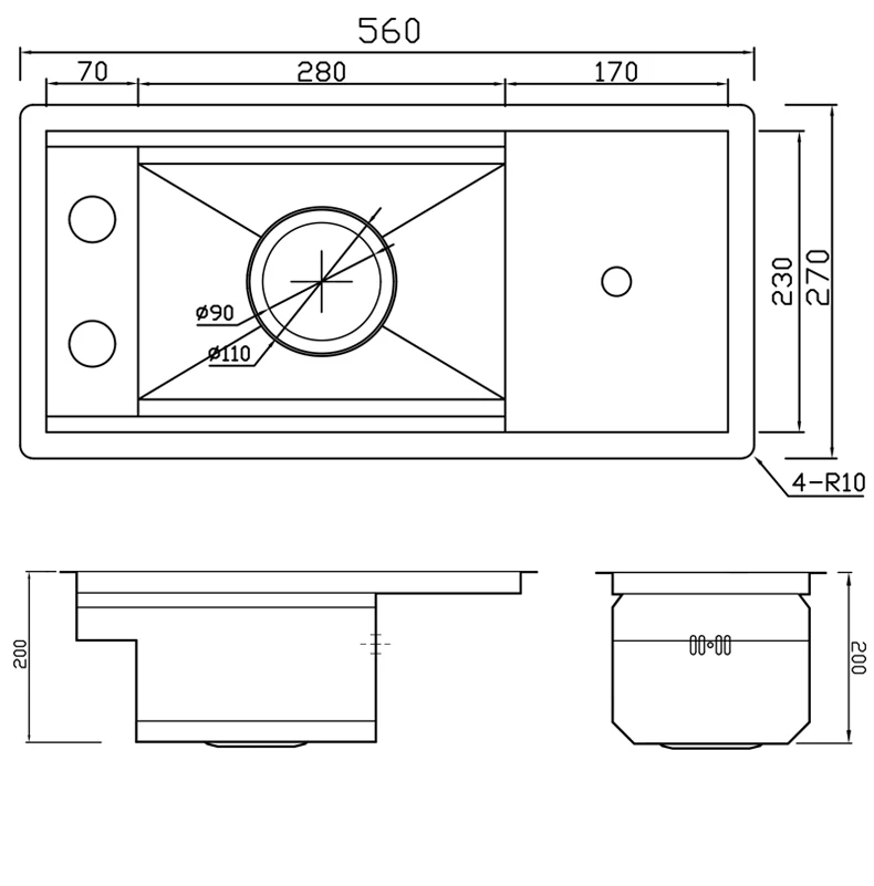 Imagem -06 - Single-bowl Kitchen Sink Escondido Cup Washer Bacia Estreita Aço Inoxidável 304