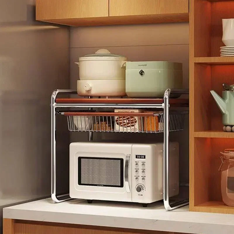 CZ-29 Kitchen Shelf Modern Simple Double Layer Storage Oven Stand Medium Antique Microwave Oven Home Countertop Shelf