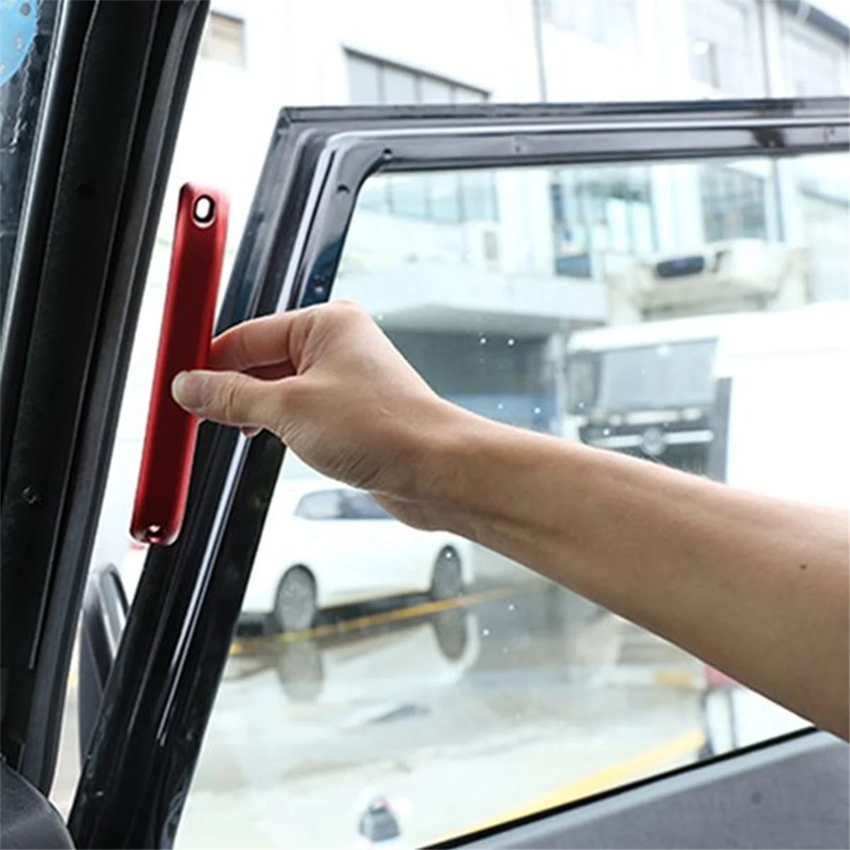 Гениальная 1 пара сплава, автомобильная ручка на передней стойке, внутренняя ручка на дверной стойке для Land Rover Defender 90 110 2004-2018, красный, прочный