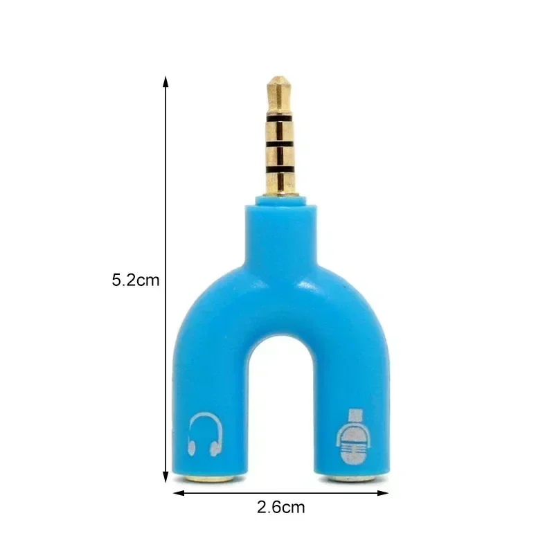 Tête d'adaptateur audio en forme de U, séparateur de casque de téléphone portable, convertisseur, 1 à 2, 3.5mm