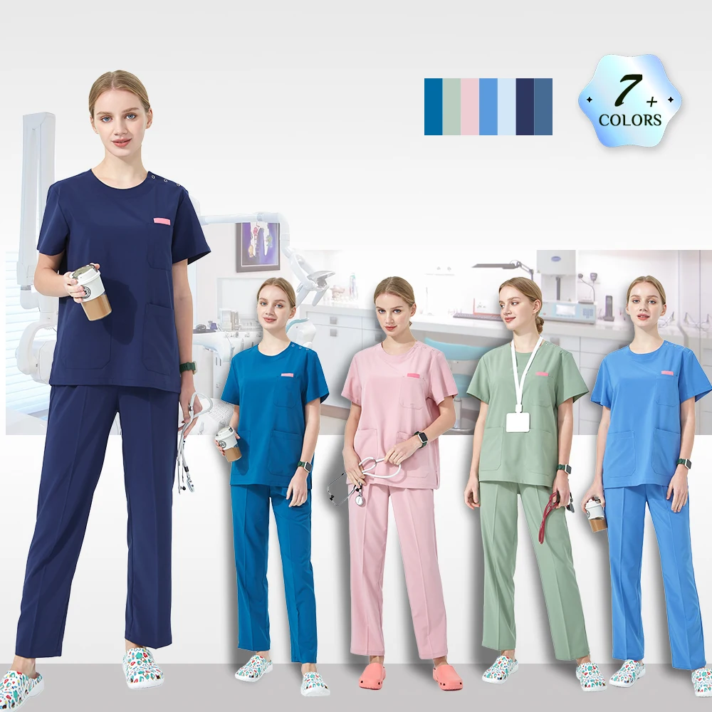 

Exclusive Nurse Scrub sets for Women Hospital Doctor Uniform Lab Work Safety Clothing Dentist Vet Workwear Medical Scrubs S0201