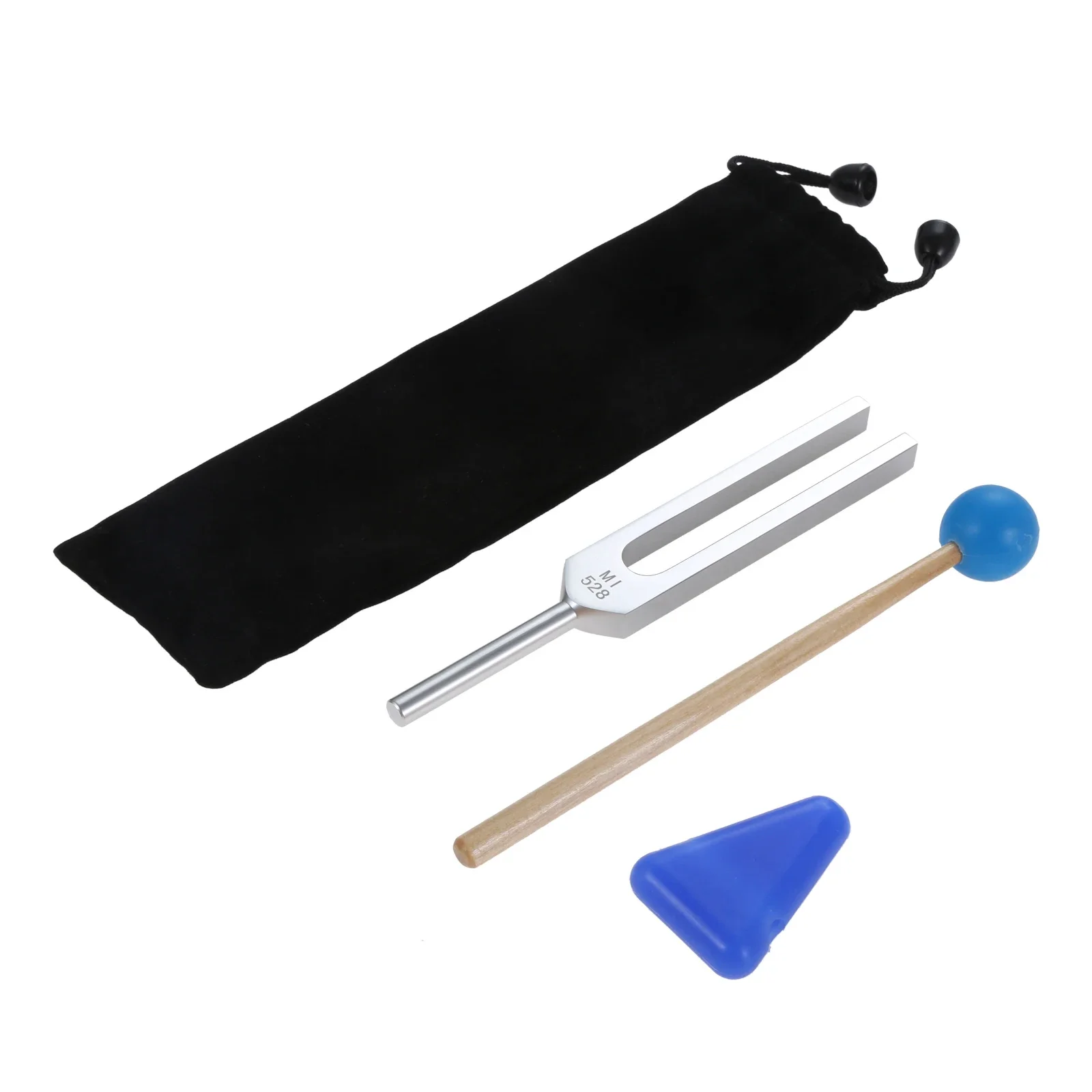 528HZ Tuning Fork Chakra for DNA Repair Sound Healing Musical Instruments with Silicone Hammer,Triangular Silica Gel,Cloth Cover