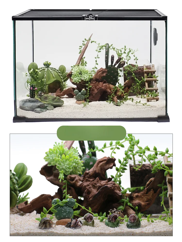 Glass Cylinder Hermit Crab Palace Guard Lizard Beetle Climbing Pet Crawler Ceratophrys Feeding Box Box Landscape Tank