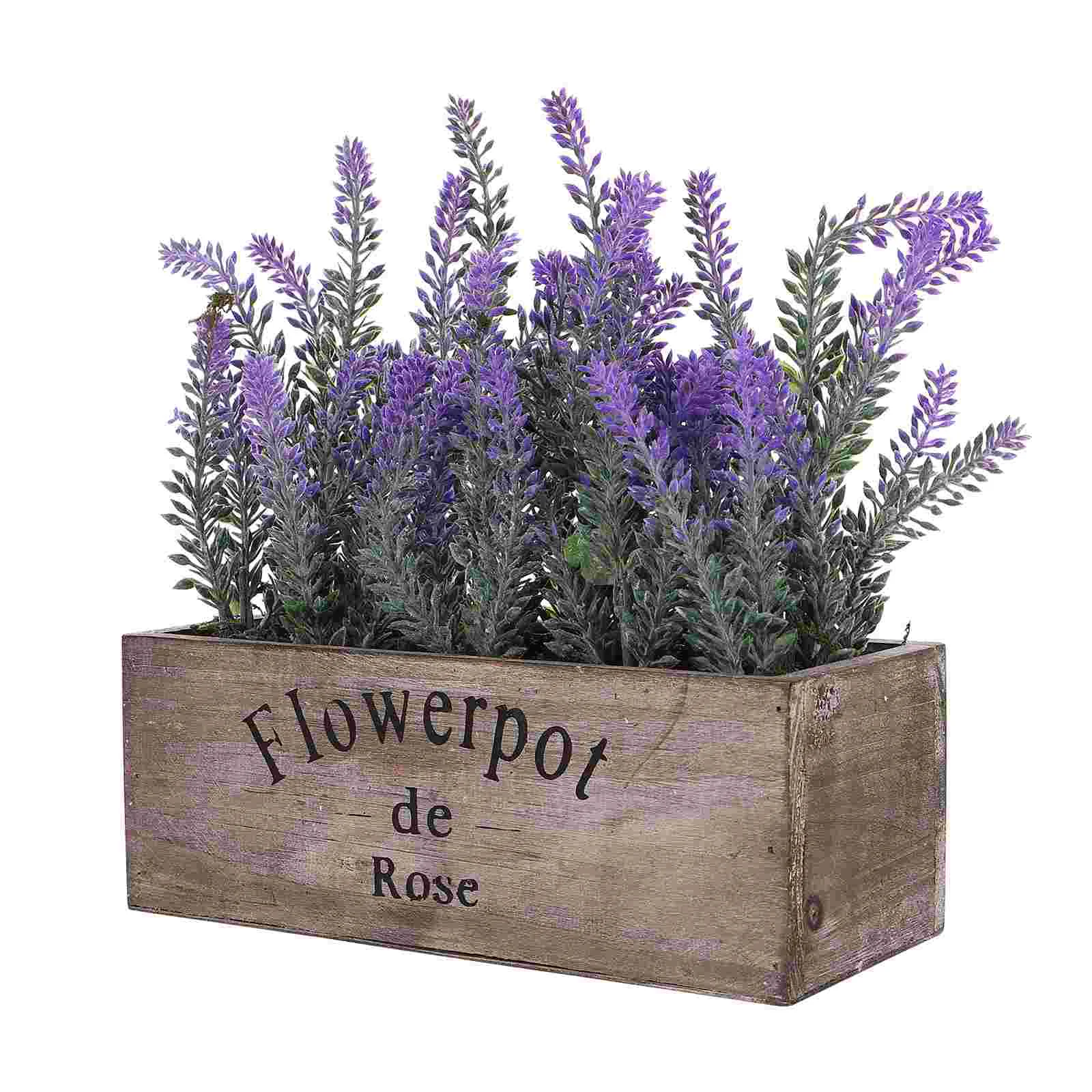 

Lavender Potted Plant Indoor Plants Artificial Bonsai Adornment Decor Simulation Plastic Fake Flower