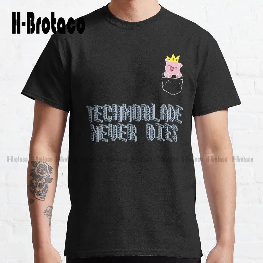 Technoblade Never Dies...... Love Pig Classic T-Shirt High Quality Cute Elegant Lovely Kawaii Cartoon Sweet Cotton Tee Shirts