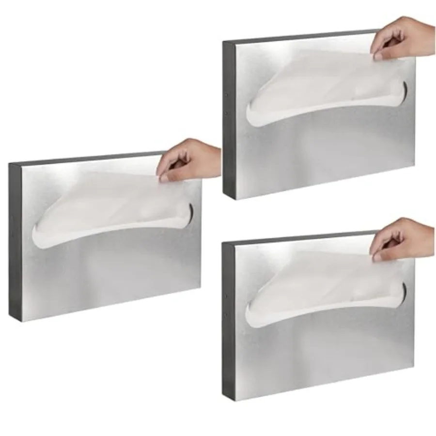 

3 Pack Toilet Seat Cover Dispenser, Commercial Stainless Steel Brushed Toilet Seat Cover Holder for Disposable Toilet Seat Cove