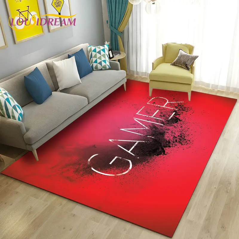3D Cartoon Gamer Game Over Area Rug Large,Carpet Rug for Living Room Bedroom Sofa Doormat Decoration,Kid Play Non-slip Floor Mat