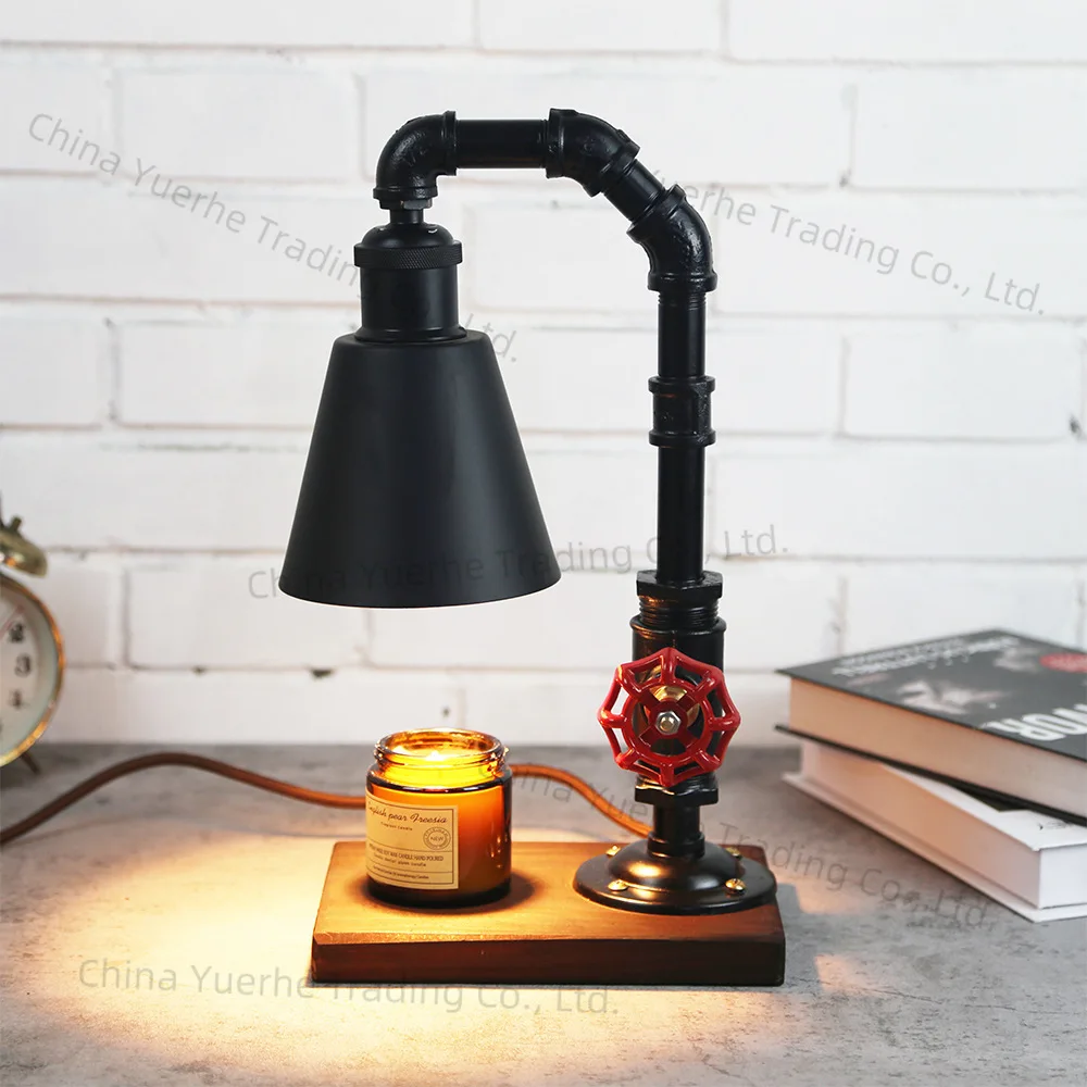 

American industrial air duct lamp aromatherapy retro candle table lamp bedroom wax melting bedside table