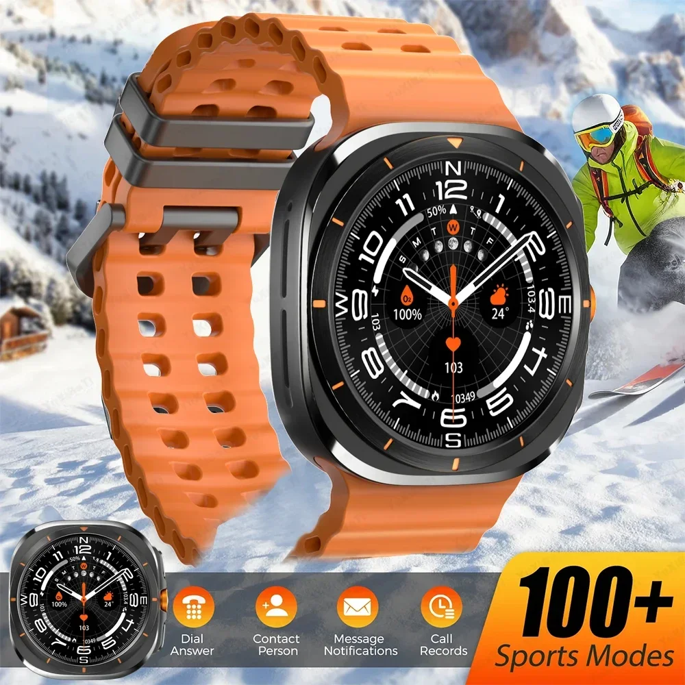 New 2024 SmartWatch Men For Samsung Galaxy 7 Ultra AMOLED Blood Oxygen Heart Rate Bluetooth Call Sports Tracker Women GPS NFC