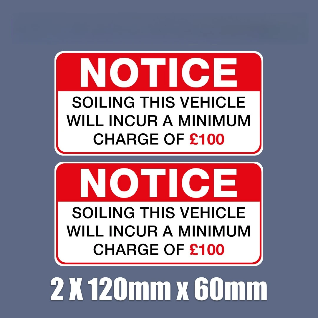 2 حزم 120x60 مللي متر مضحك التربة تهمة 100 £100 مثالية ملصق مائي لسيارة تاكسي مدرب حافلة حافلة صغيرة نافذة الوفير الجدار #1