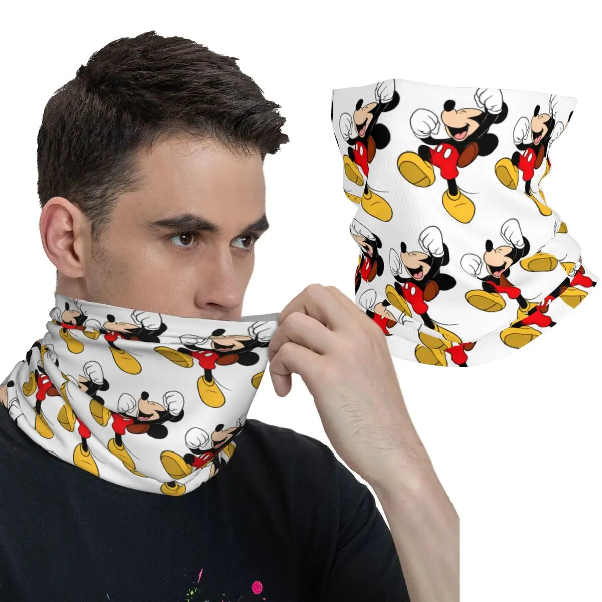 Balaclava para esportes ao ar livre, feliz meckey mouse, máscara de ciclismo, capa de pescoço, máscara tática, diversão, equitação, pesca, cachecóis de proteção