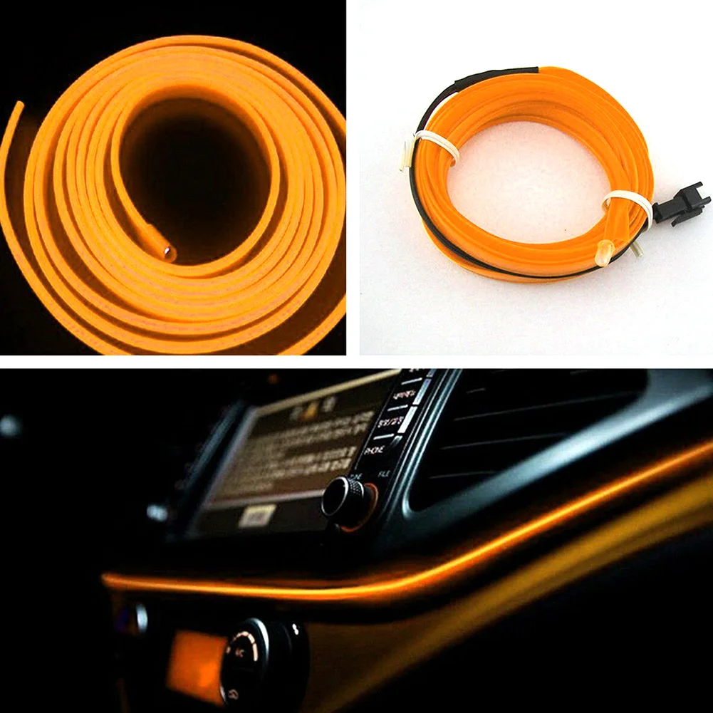 5m Flexible Car Atmosphere Lamps Car LED Strip Light 5V LED Neon Light Rope Car Interior Party Decoration Ambient Lamp