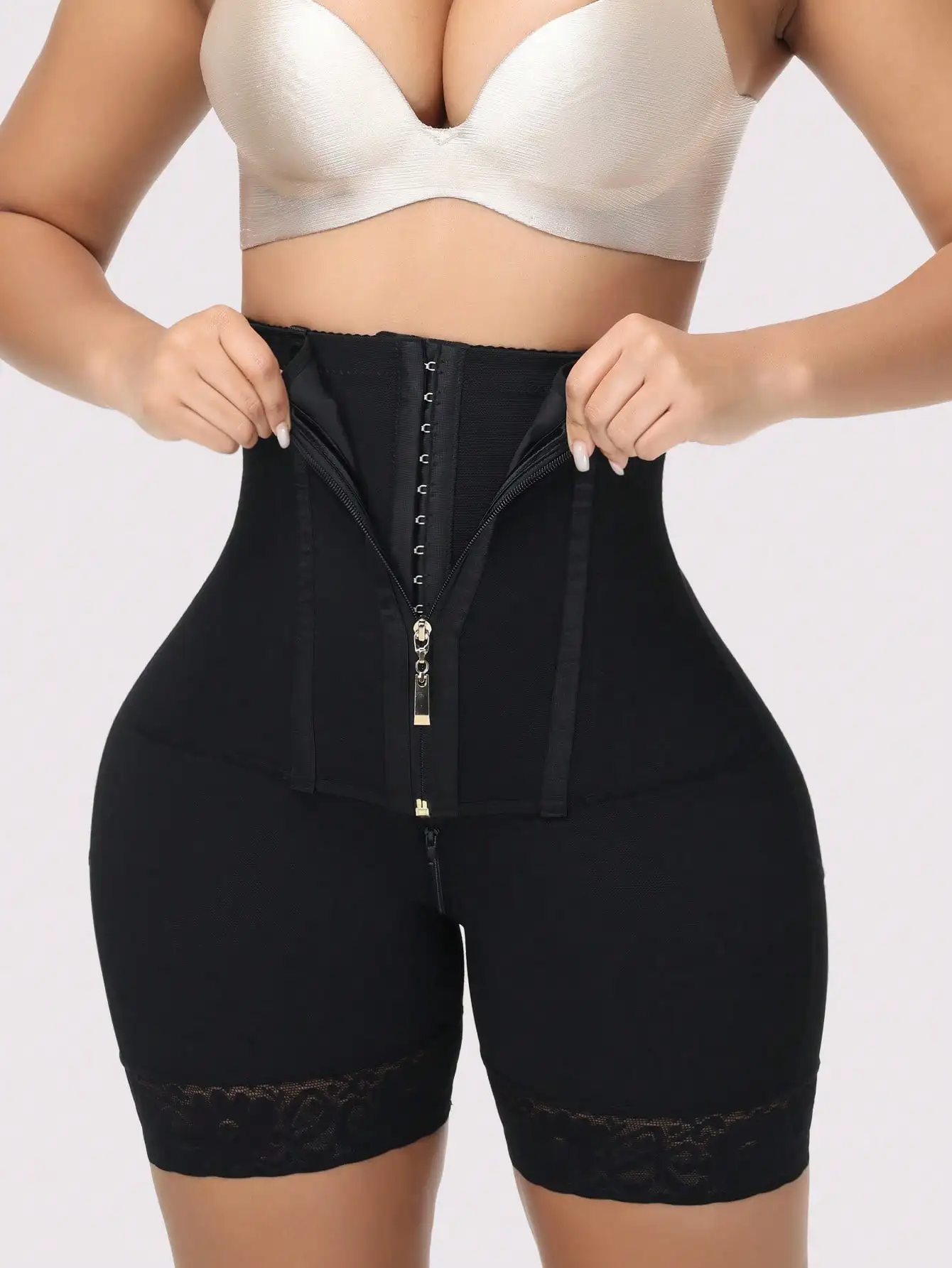 Butt Lifting Shapewear Tummy Control Fajas Colombianas High Waist Control Panties Compression Underwear Women Zipper Crotch