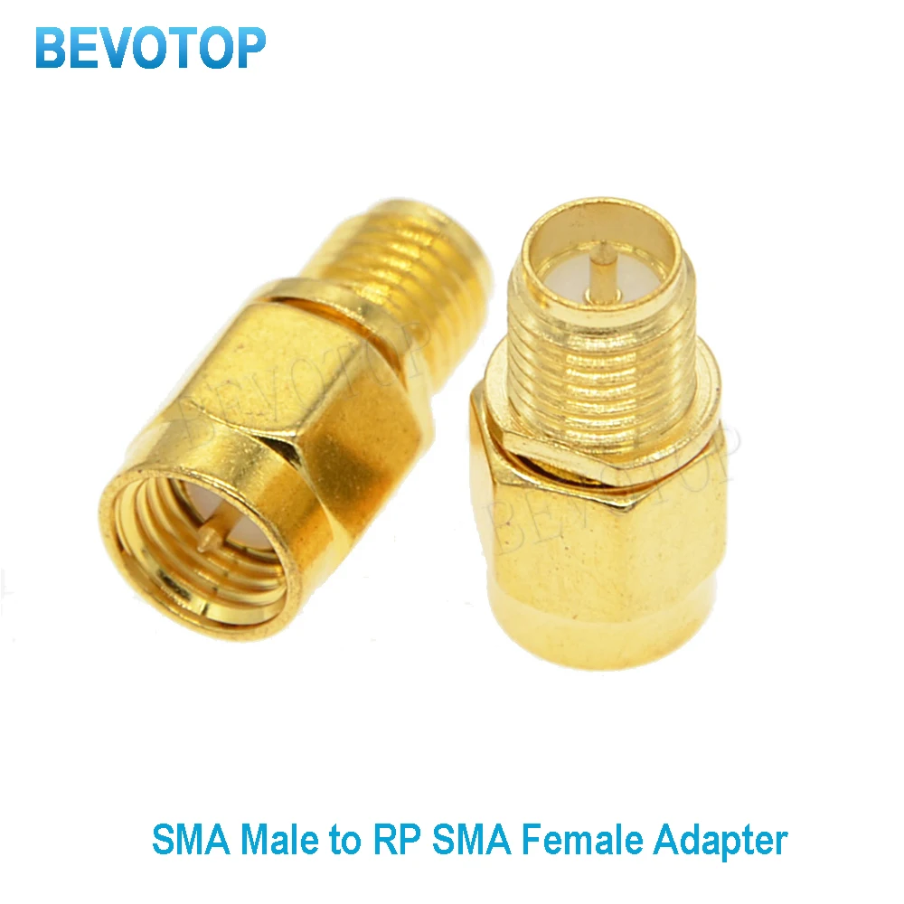 

100PCS/Lot SMA Male Plug to RP SMA Female Straight Adapter for WiFi Antenna SMA RF Coaxial Connector 50 Ohm Wholesales BEVOTOP